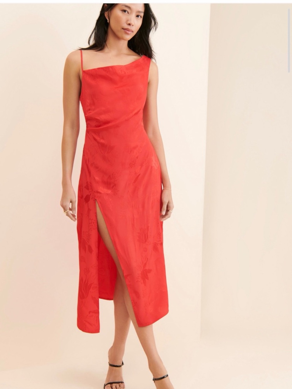 For Love & Lemons Red Midi Slip Dress
